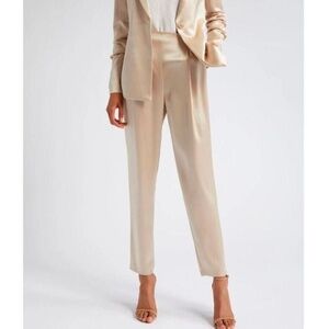 Alice + Olivia Jesse Satin Pants in Champagne Beige, Size 6 (A1)